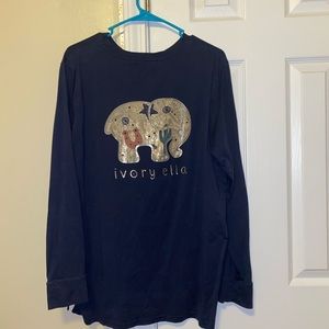 Navy Blue Ivory Ella Long Sleeve shirt
